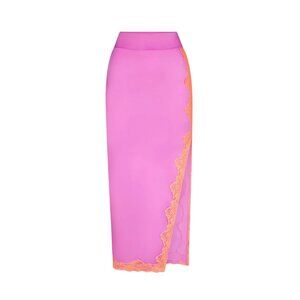 SKIMS LACE SWIM LONG SKIRT SIZE L NEON ORCHID